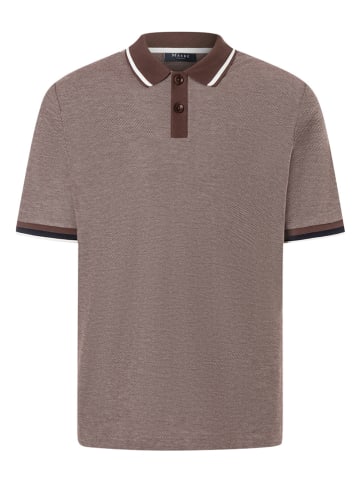 Maerz Muenchen Poloshirt in Braun/ Weiß