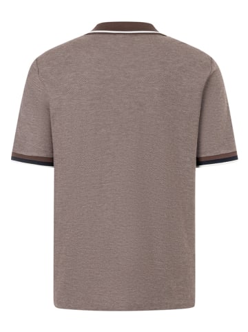 Maerz Muenchen Poloshirt in Braun/ Weiß