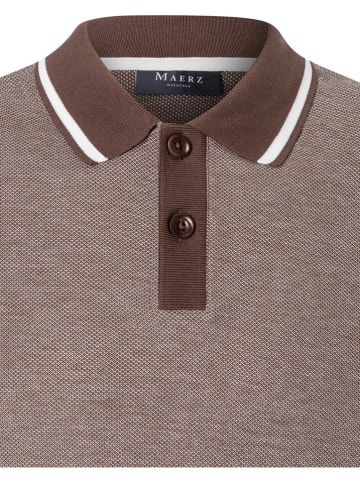 Maerz Muenchen Poloshirt in Braun/ Weiß