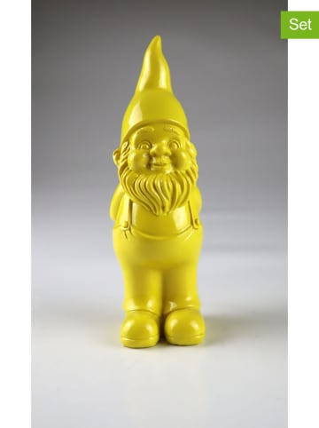 AM Design 2er-Set: Dekofiguren ''Zwerg'' in Gelb - (B)6,5 x (H)17 x (T)5 cm
