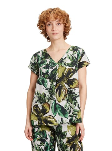 CARTOON Linnen blouse lichtgroen/wit