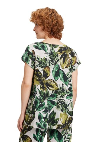 CARTOON Linnen blouse lichtgroen/wit