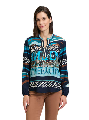 Betty Barclay Blouse donkerblauw/mintgroen/bruin