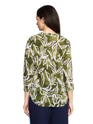 CARTOON Bluse in Grün/ Creme
