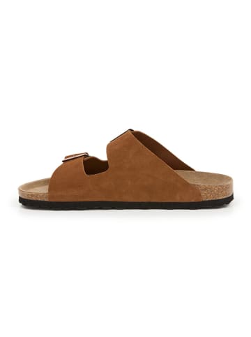 billowy Leren slippers lichtbruin