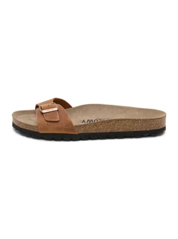 billowy Leren slippers lichtbruin