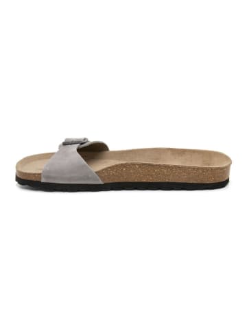 billowy Leren slippers grijs