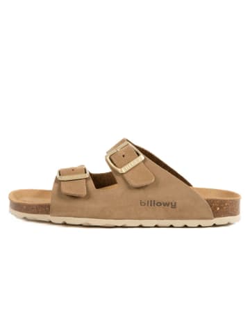 billowy Leren slippers bruin