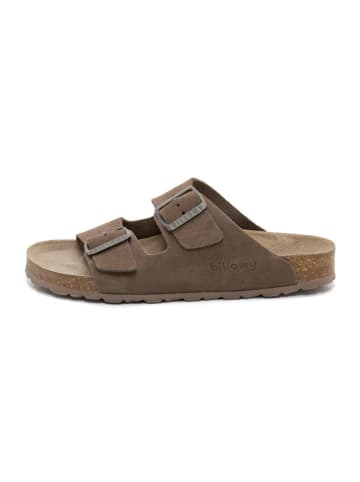 billowy Leren slippers bruin