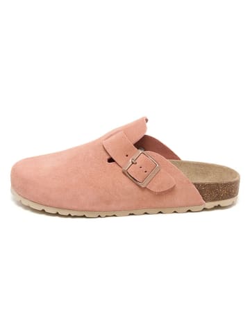 billowy Leren clogs lichtroze