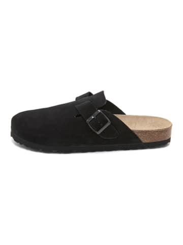 billowy Leren clogs zwart