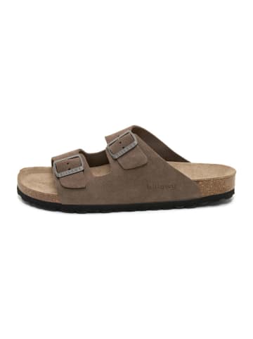 billowy Leren slippers bruin