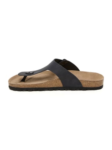 billowy Leren teenslippers zwart