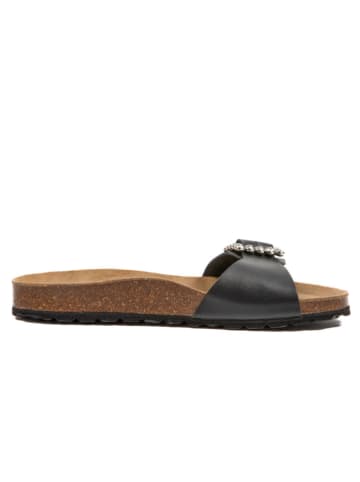 billowy Leren slippers zwart
