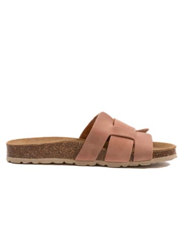 billowy Leren slippers lichtroze
