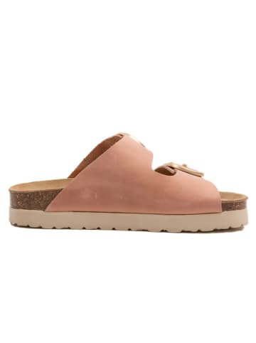 billowy Leren slippers lichtroze