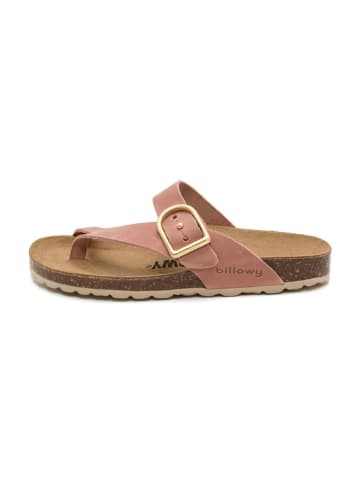 billowy Leren teenslippers lichtroze