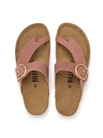 billowy Leren teenslippers lichtroze