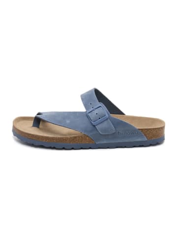 billowy Leder-Zehentrenner in Blau