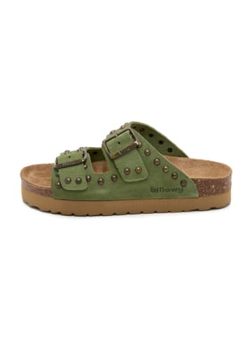 billowy Leren slippers groen