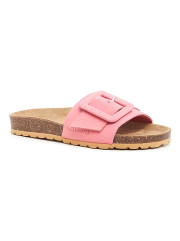 billowy Leren slippers lichtroze
