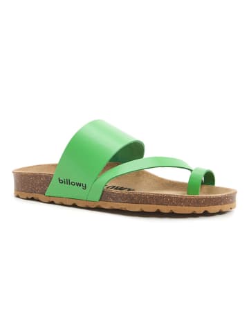 billowy Skórzane japonki w kolorze zielonym