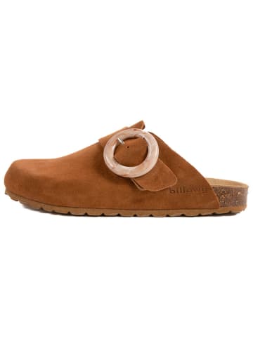 billowy Leder-Clogs in Hellbraun