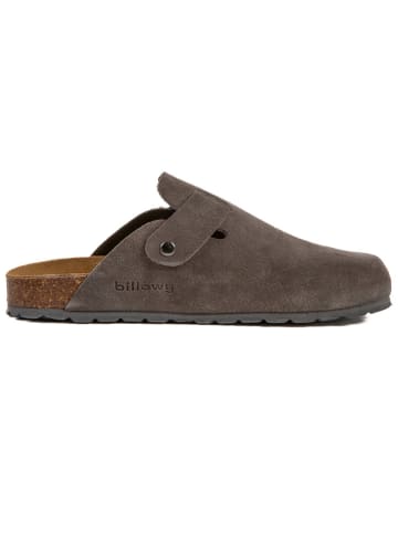 billowy Leder-Clogs in Anthrazit