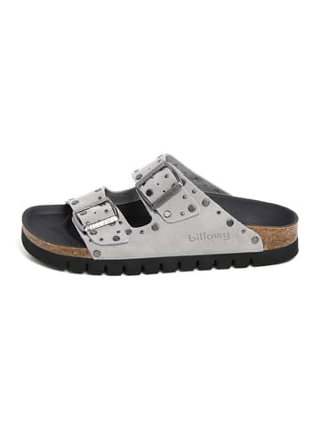 billowy Leren slippers lichtgrijs