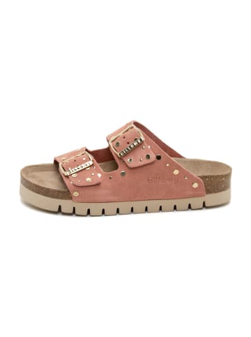 billowy Leren slippers lichtroze