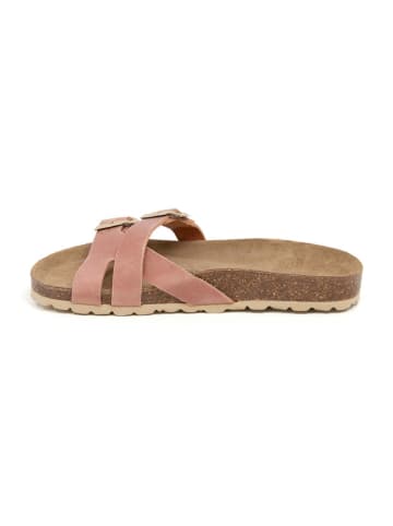 billowy Leren slippers lichtroze