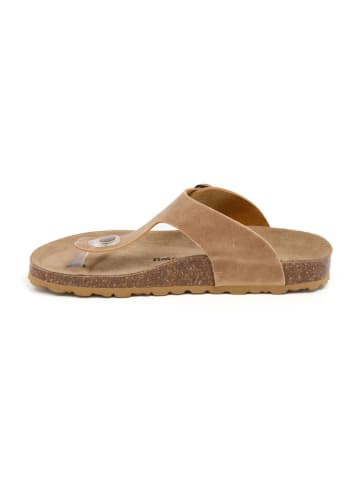 billowy Leren teenslippers beige