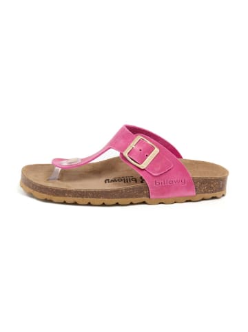 billowy Leren teenslippers roze