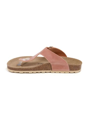 billowy Leder-Zehentrenner in Rosa