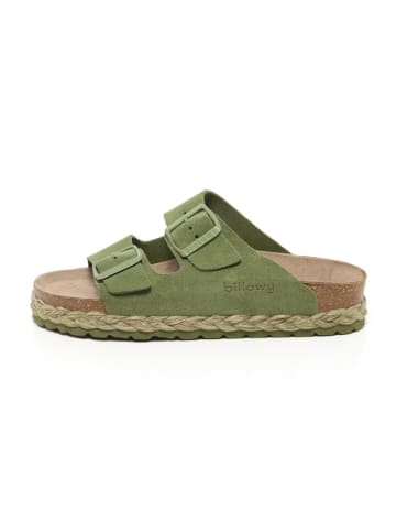 billowy Leren slippers groen