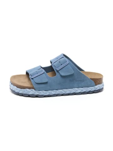 billowy Leren slippers blauw