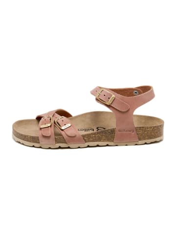 billowy Leder-Sandalen in Rosa