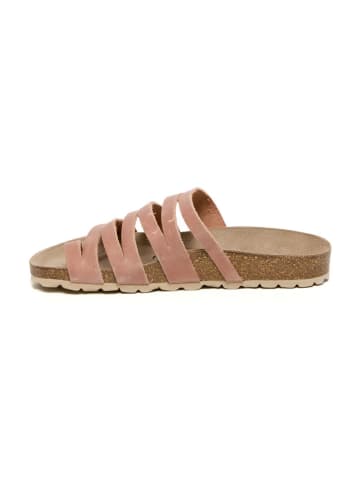 billowy Leder-Zehentrenner in Rosa