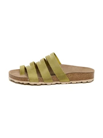 billowy Leren teenslippers groen