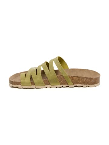 billowy Leren teenslippers groen