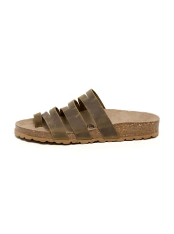 billowy Leren teenslippers kaki