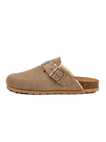 billowy Leren clogs beige
