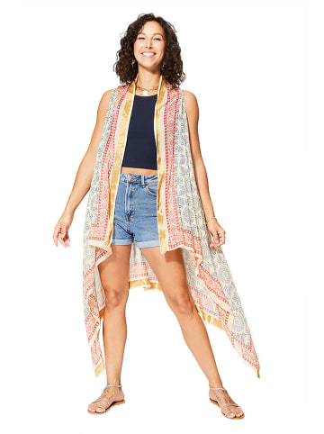 Aller Simplement Kimono in Beige/ Blau