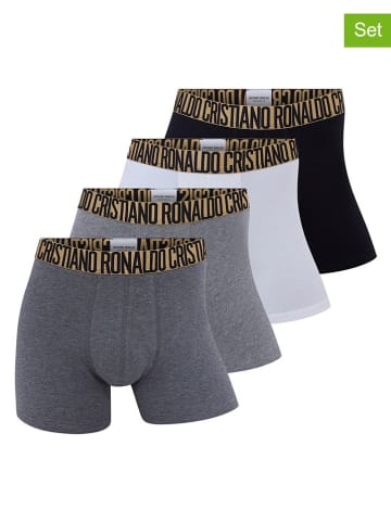 CR7 4er-Set: Boxershorts in Weiß/ Schwarz/ Grau