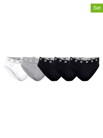 CR7 5-delige set: slips wit/zwart/grijs