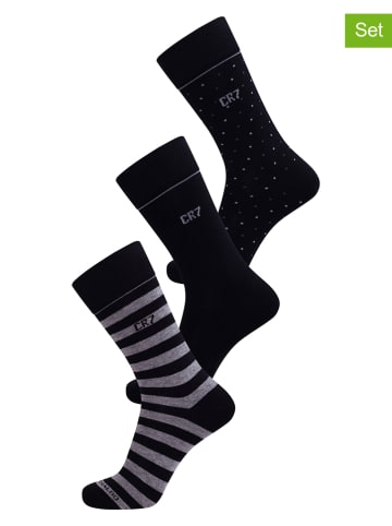 CR7 3er-Set: Socken in Schwarz/ Grau