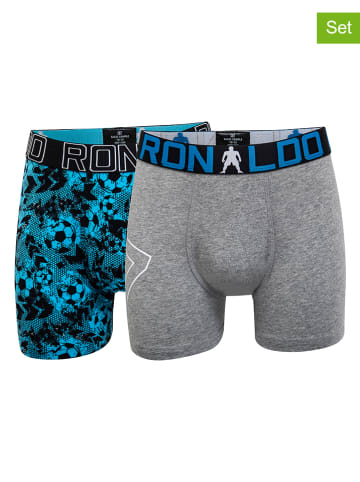 CR7 2er-Set: Boxershorts in Grau/ Blau