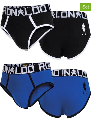 CR7 2er-Set: Slips in Schwarz/ Dunkelblau