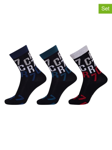 CR7 3er-Set: Socken in Schwarz