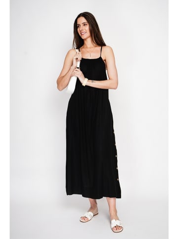 Le Jardin du Lin Leinen-Kleid in Schwarz